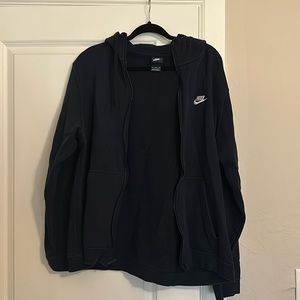 Navy sweatshirt like material jacket, made by Nike extra large